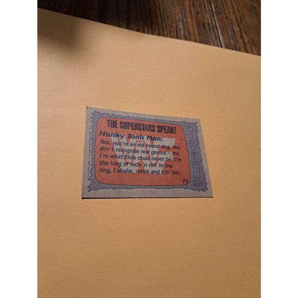 Vintage 1987 WWF Honky Tonk Man Wrestling Trading Card 73 Superstars Speak Topps - Picture 2 of 2